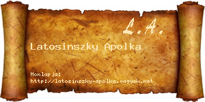 Latosinszky Apolka névjegykártya